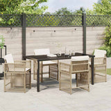 Set da Pranzo per Giardino 5 pcs Beige polyrattan