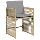 Set da Pranzo per Giardino 9 pcs Beige polyrattan