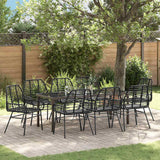 Set da Pranzo per Giardino 9 pcs Nero polyrattan