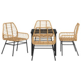 Set da Pranzo per Giardino 5 pcs Marrone polyrattan