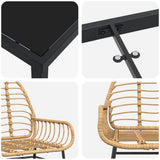 Set da Pranzo per Giardino 5 pcs Marrone polyrattan