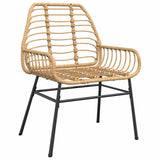 Set da Pranzo per Giardino 5 pcs Marrone polyrattan