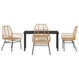 Set da Pranzo per Giardino 5 pcs Marrone polyrattan