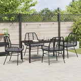 Set da Pranzo per Giardino 5 pcs Nero polyrattan