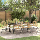 Set da Pranzo per Giardino 9 pcs Marrone polyrattan
