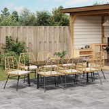 Set da Pranzo per Giardino 9 pcs Marrone polyrattan