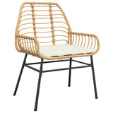 Set da Pranzo per Giardino 9 pcs Marrone polyrattan