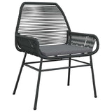 Set da Pranzo per Giardino con cuscino 7 pcs Nero polyrattan