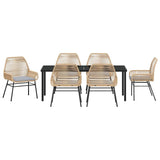 Set da Pranzo per Giardino con cuscino 7 pcs Marrone polyrattan