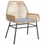 Set da Pranzo per Giardino con cuscino 9 pcs Marrone polyrattan
