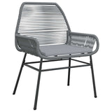 Set da Pranzo per Giardino con cuscino 9 pcs Grigio polyrattan