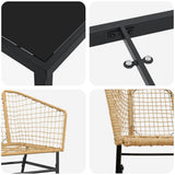 Set da Pranzo per Giardino 9 pcs Marrone polyrattan