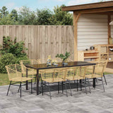 Set da Pranzo per Giardino 9 pcs Marrone polyrattan