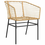 Set da Pranzo per Giardino 9 pcs Marrone polyrattan