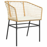 Set da Pranzo per Giardino 7 pcs Marrone polyrattan