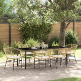 Set da Pranzo per Giardino 7 pcs Marrone polyrattan