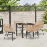 Set da Pranzo per Giardino con cuscino 5 pcs Marrone
