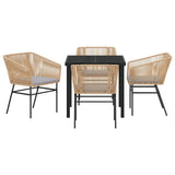 Set da Pranzo per Giardino con cuscino 5 pcs Marrone