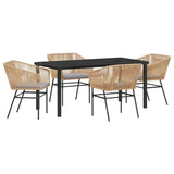 Set da Pranzo per Giardino con cuscino 5 pcs Marrone