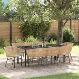 Set da Pranzo per Giardino con cuscino 9 pcs Marrone