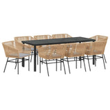 Set da Pranzo per Giardino con cuscino 9 pcs Marrone