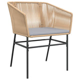 Set da Pranzo per Giardino con cuscino 9 pcs Marrone