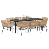 Set da Pranzo per Giardino con cuscino 9 pcs Marrone