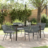 Set da Pranzo per Giardino con cuscino 5 pcs Grigio