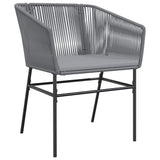 Set da Pranzo per Giardino con cuscino 5 pcs Grigio