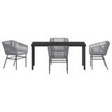 Set da Pranzo per Giardino con cuscino 5 pcs Grigio