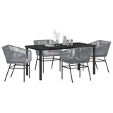 Set da Pranzo per Giardino con cuscino 5 pcs Grigio