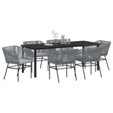 Set da Pranzo per Giardino con cuscino 7 pcs Grigio