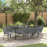 Set da Pranzo per Giardino con cuscino 9 pcs Grigio