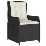 Set da Pranzo per Giardino 9 pcs Nero polyrattan