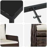 Set da Pranzo per Giardino 5 pcs Marrone polyrattan