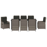 Set da Pranzo per Giardino 9 pcs Grigio polyrattan