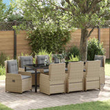 Set da Pranzo per Giardino 9 pcs Beige e Grigio Chiaro