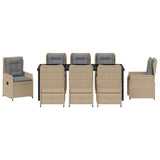 Set da Pranzo per Giardino 9 pcs Beige e Grigio Chiaro