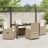 Set da Pranzo per Giardino 5 pcs Beige e Grigio Chiaro
