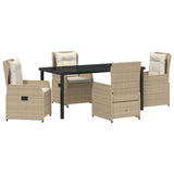 Set da Pranzo per Giardino 5 pcs Beige e Grigio Chiaro