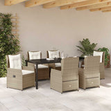 Set da Pranzo per Giardino 7 pcs Beige e Grigio Chiaro