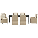 Set da Pranzo per Giardino 7 pcs Beige e Grigio Chiaro