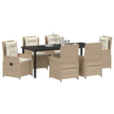 Set da Pranzo per Giardino 7 pcs Beige e Grigio Chiaro