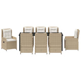 Set da Pranzo per Giardino 9 pcs Beige e Grigio Chiaro