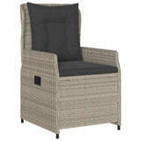 Set da Pranzo per Giardino 9 pcs Grigio chiaro polyrattan