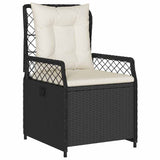 Set da Pranzo per Giardino 9 pcs Nero polyrattan