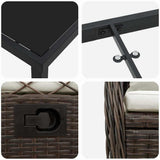 Set da Pranzo per Giardino 5 pcs Marrone polyrattan