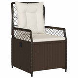 Set da Pranzo per Giardino 7 pcs Marrone polyrattan