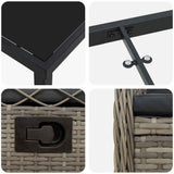 Set da Pranzo per Giardino 5 pcs Grigio polyrattan