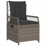 Set da Pranzo per Giardino 9 pcs Grigio polyrattan